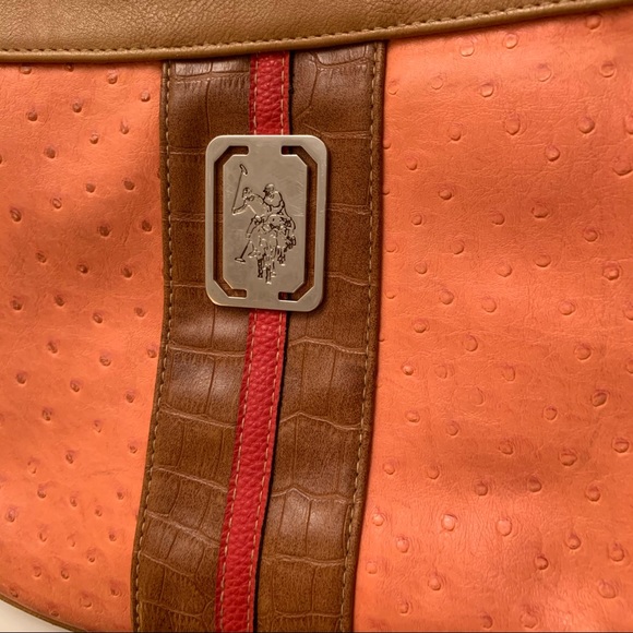 US Polo Assn Orange vegan leather crossbody bag - Picture 2 of 5